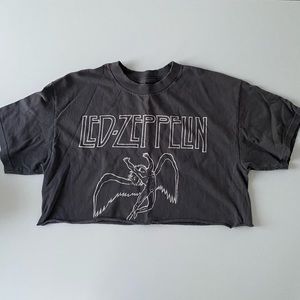 Grey cropped band tee originally from Brandy Melville